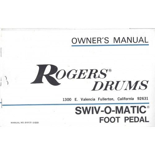 Rogers 1974 Pedal Owner's Manual