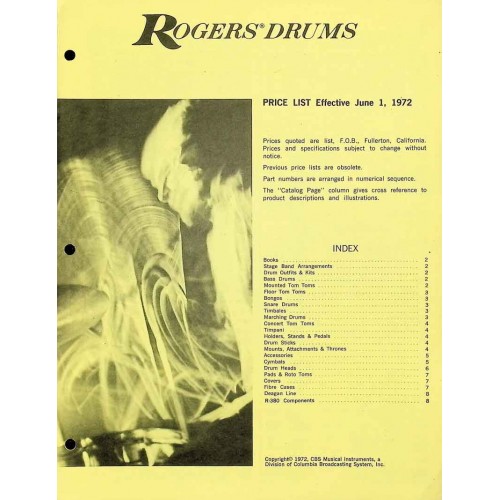 Rogers 1972 June Price List