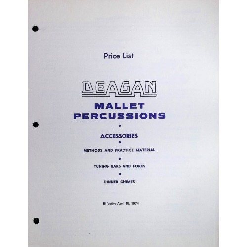 Deagan 1974 Price List