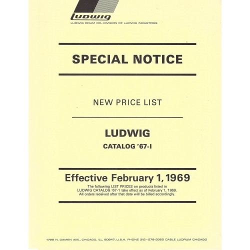Ludwig 1967 Price List Update